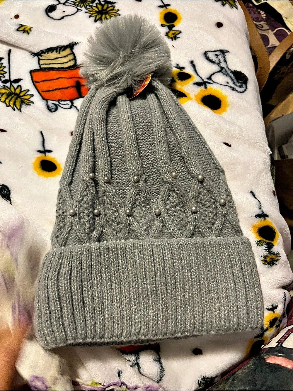 Heat Factory Gray Knit Pom Hat NWT